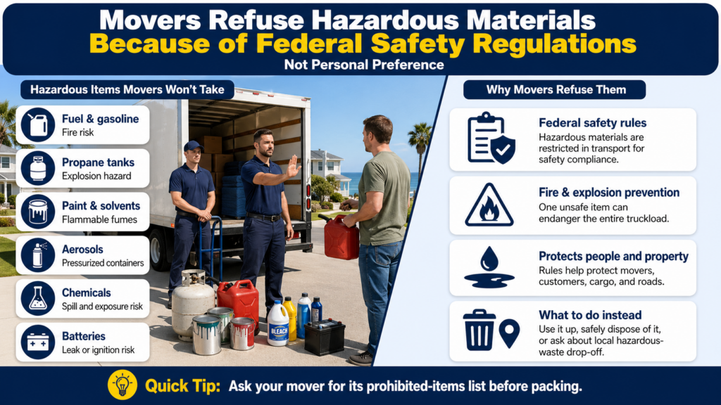 Movers and hazardous materials rules
