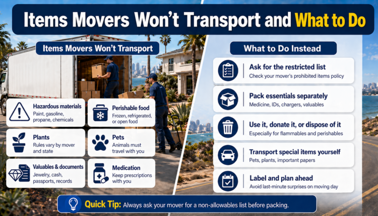 items movers won't transport and what to do
